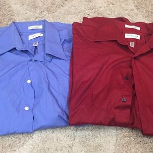 Two large long sleeve vanheusen shirts